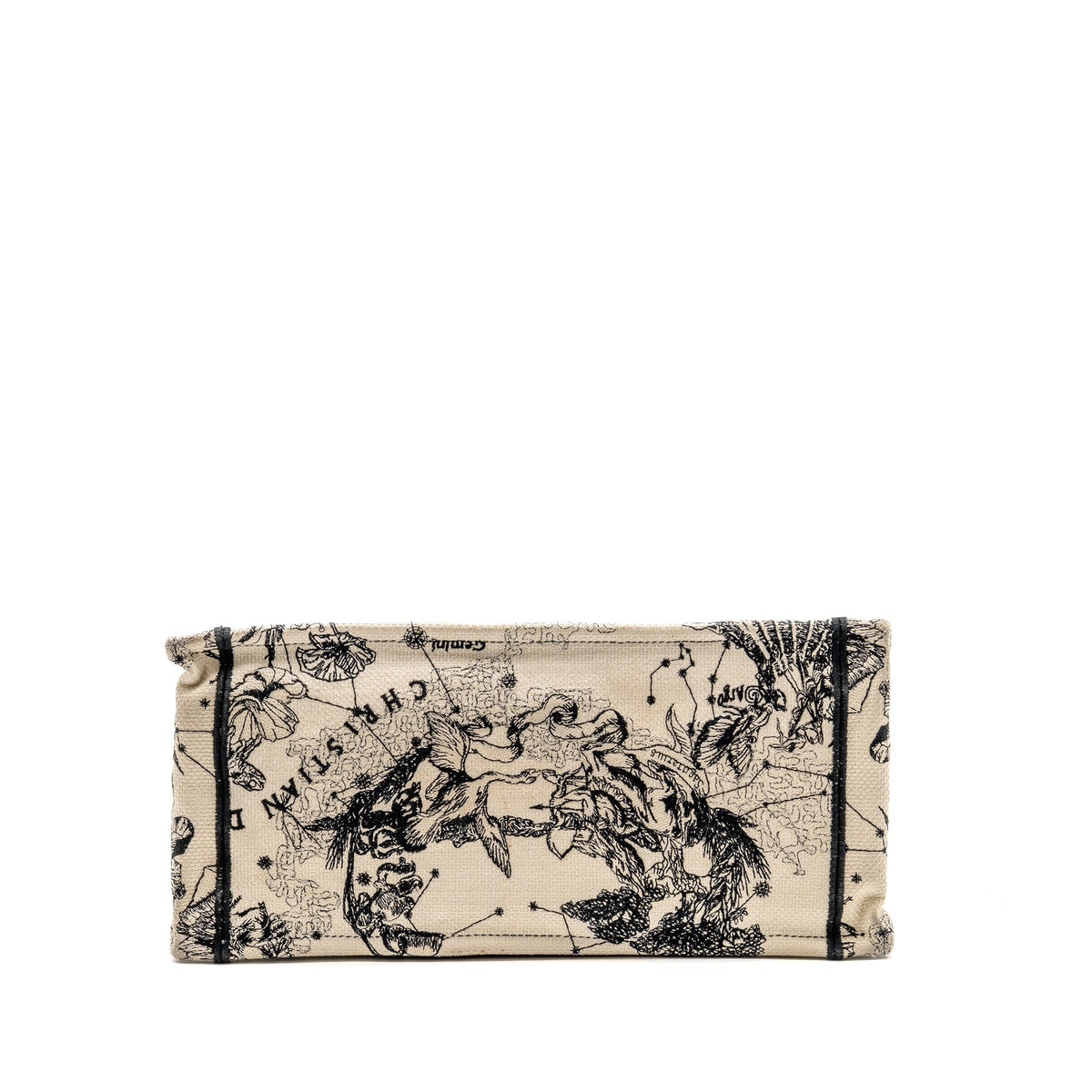 Dior medium book tote toile de jouy embroidery canvas White / Black