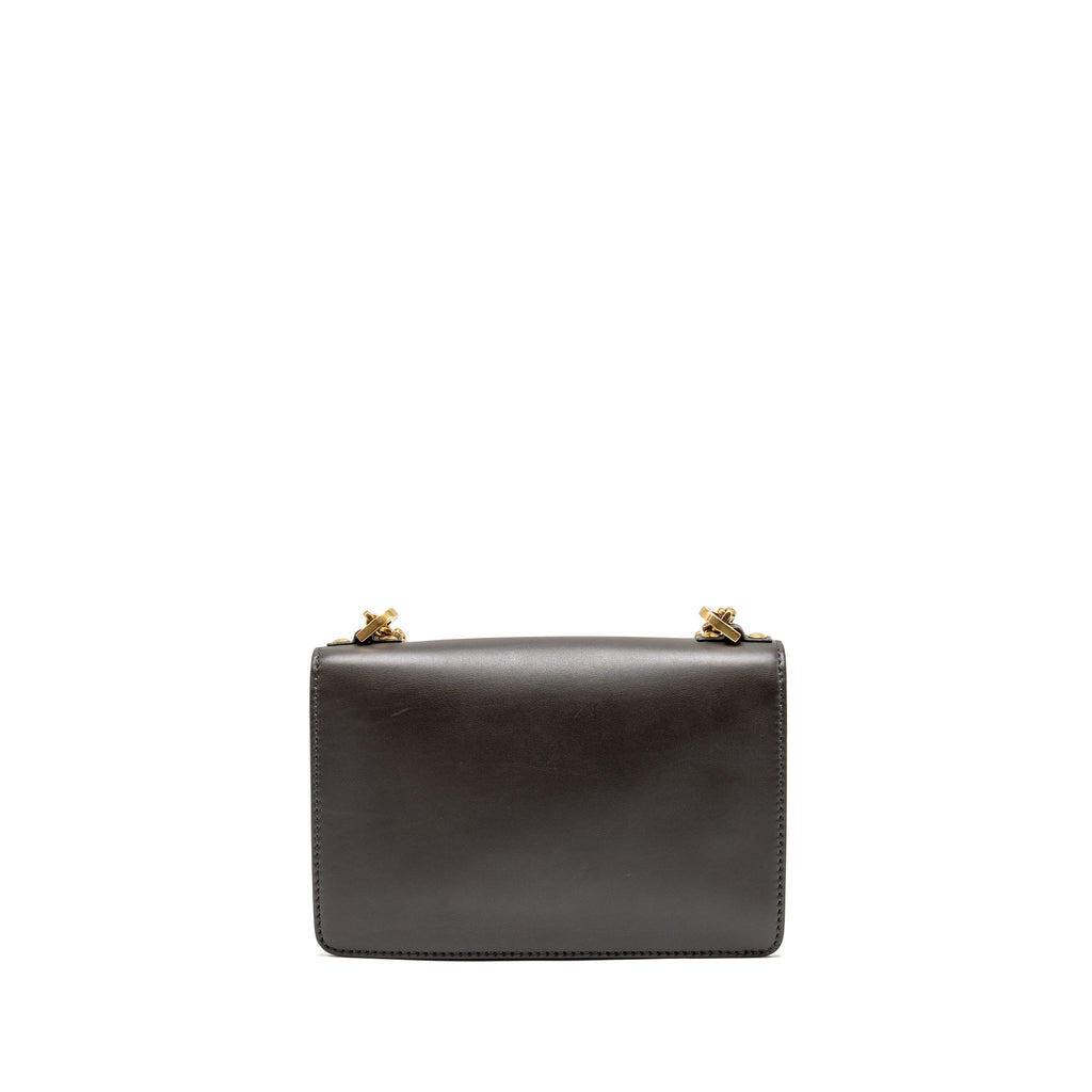 DIOR J’ADIOR FLAP BAG WITH CHAIN CALFSKIN DARK BROWN GHW
