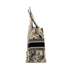 Dior medium book tote toile de jouy embroidery canvas White / Black