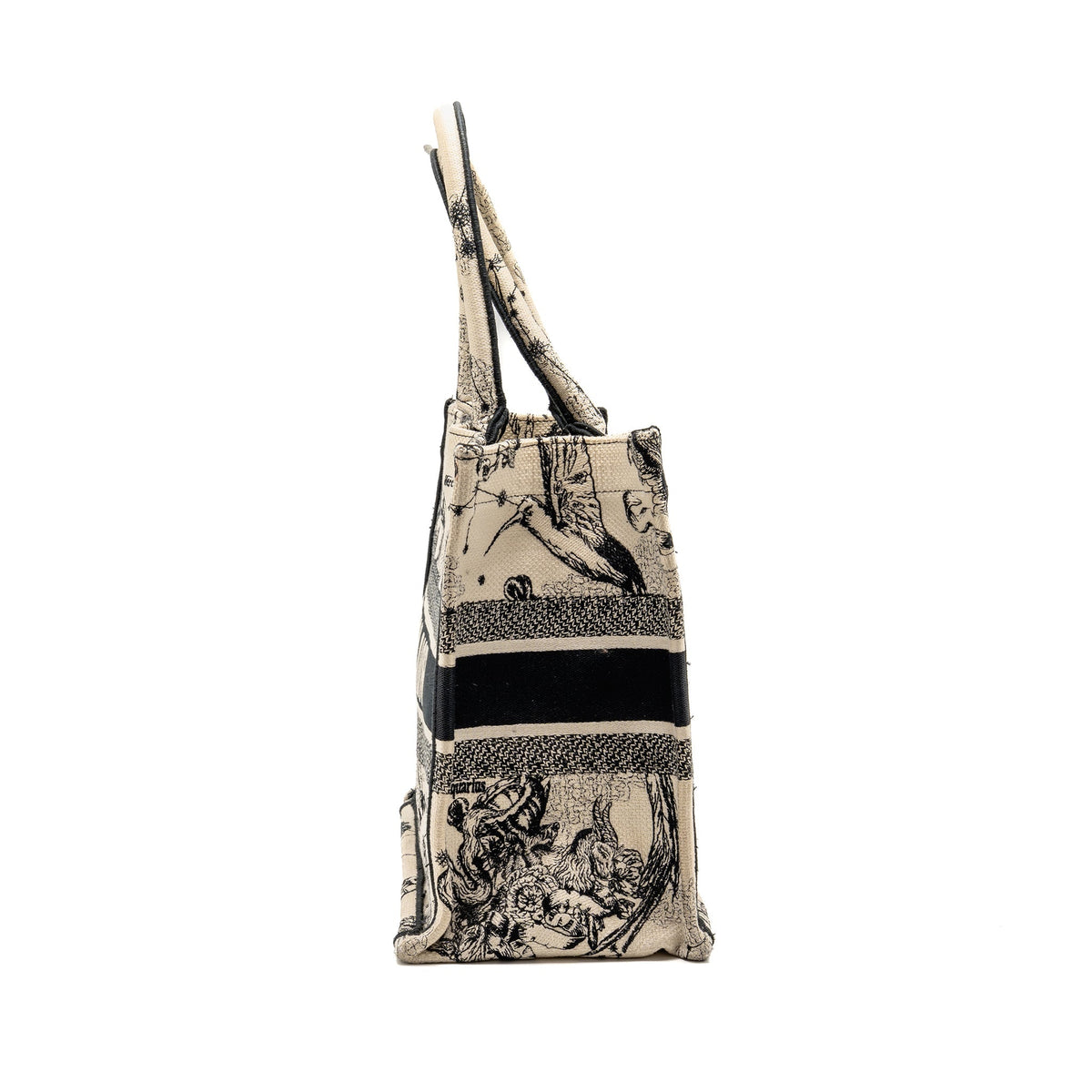 Dior medium book tote toile de jouy embroidery canvas White / Black