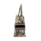 Dior medium book tote toile de jouy embroidery canvas White / Black