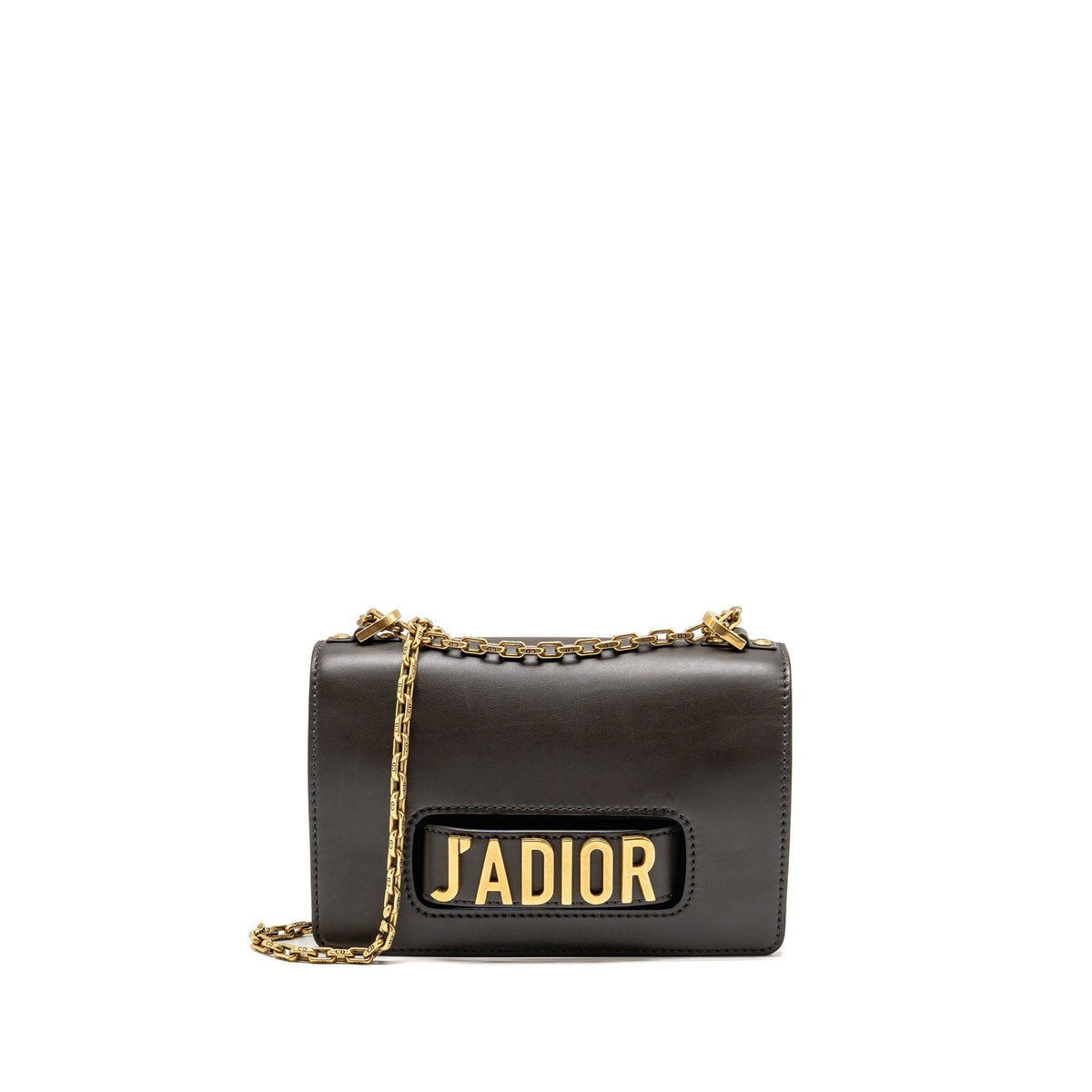 DIOR J’ADIOR FLAP BAG WITH CHAIN CALFSKIN DARK BROWN GHW