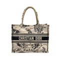 Dior medium book tote toile de jouy embroidery canvas White / Black