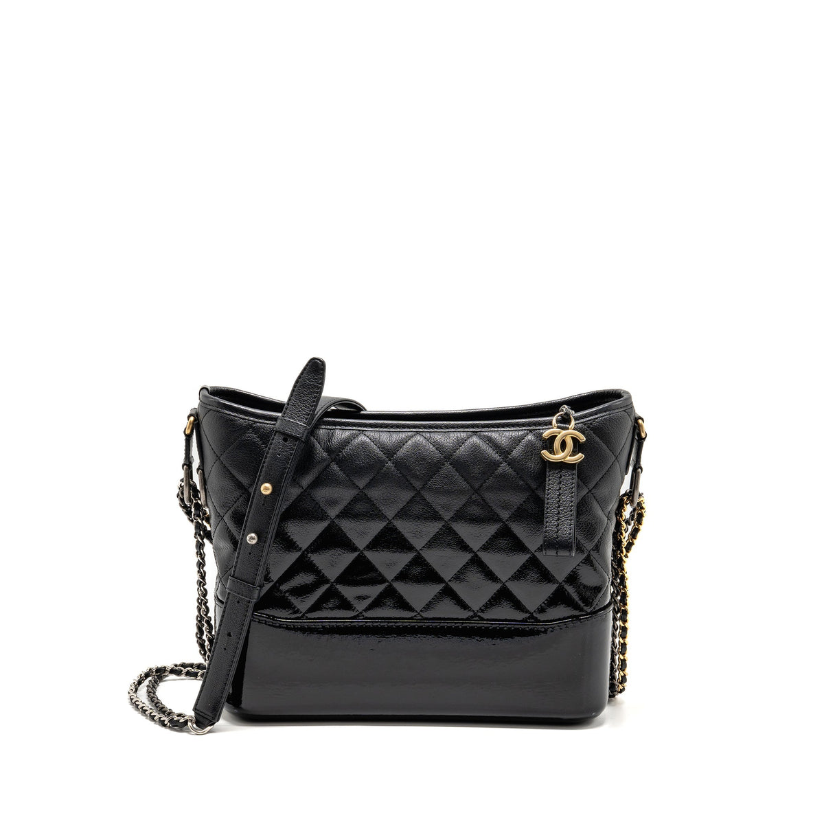 Chanel Large Gabrielle hobo bag calfskin/patent black multicolour hardware