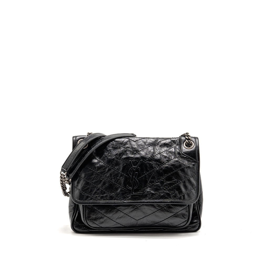 Saint Laurent/YSL Medium Niki Aged Calfskin Black SHW