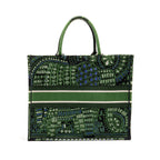 Dior Large Book Tote Elephant Embroidery Green