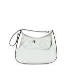 PRADA BORSA A SPALLA CLEO PELLE SPAZZOLATO LEATHER ARGENTO SHW