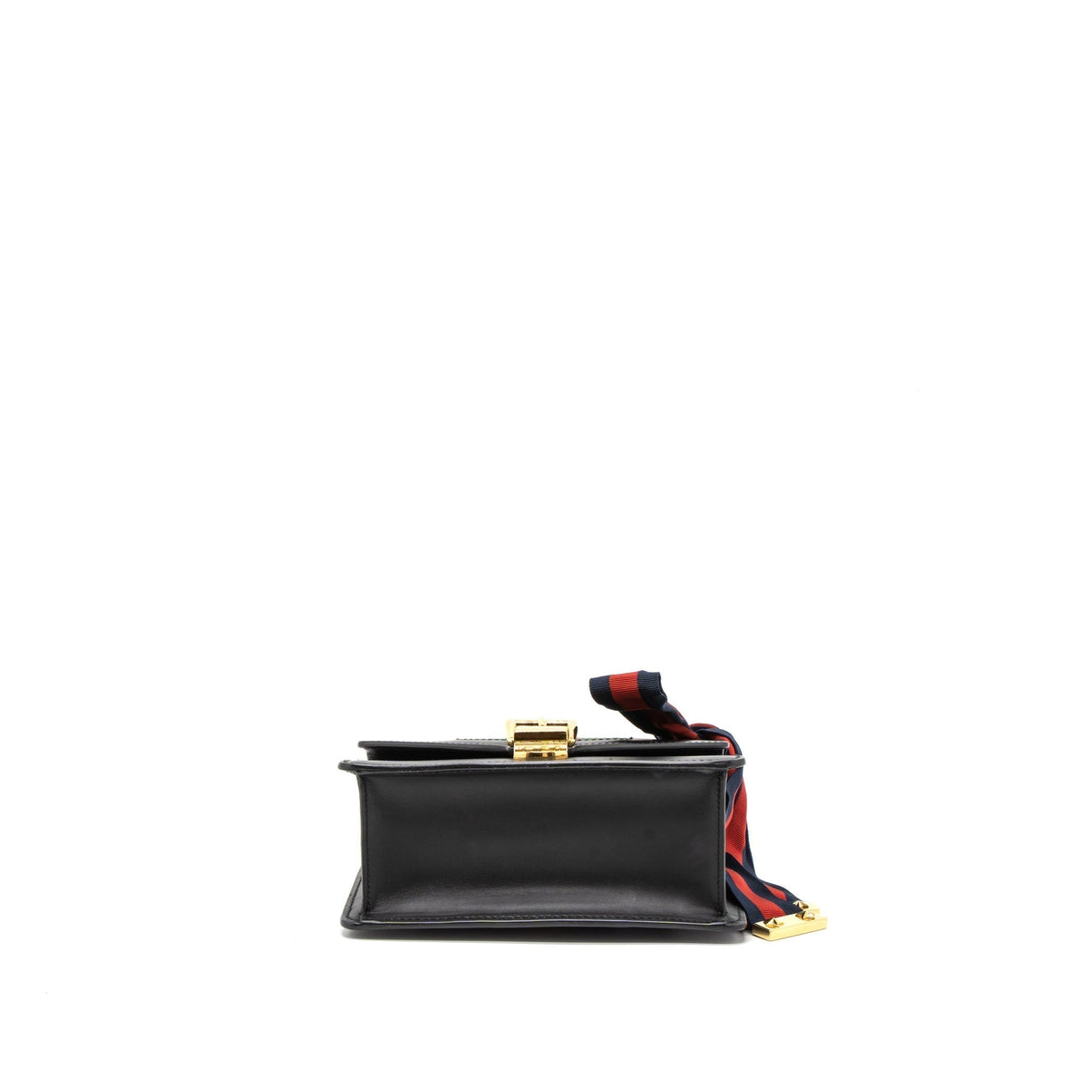 GUCCI MINI SYLVIE CHAIN BAG CALFSKIN BLACK GHW