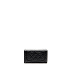 CHANEL CLASSIC CC FLAP LONG WALLET CAVIAR BLACK GHW