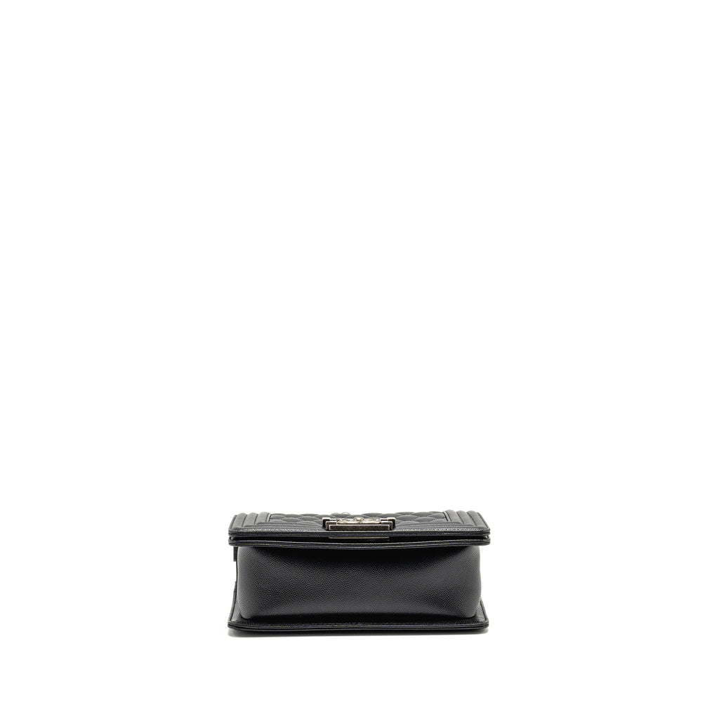 CHANEL SMALL BOY BAG CAVIAR BLACK SHW (MICROCHIP)