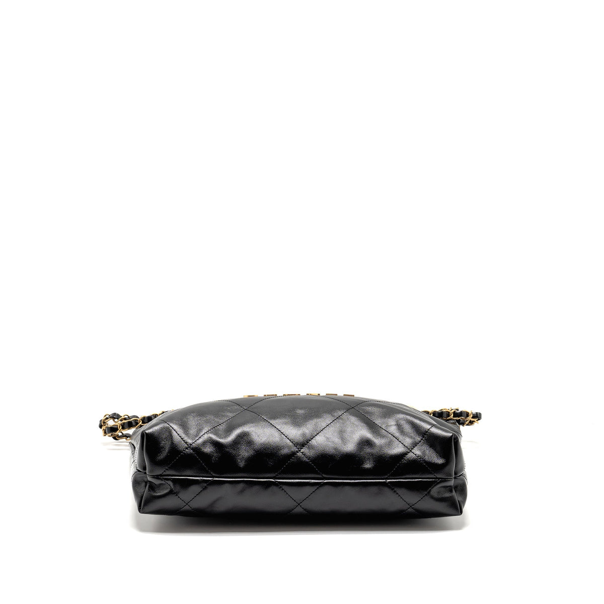 CHANEL SMALL 22 BAG SHINY CALFSKIN BLACK GHW(MICROCHIP)