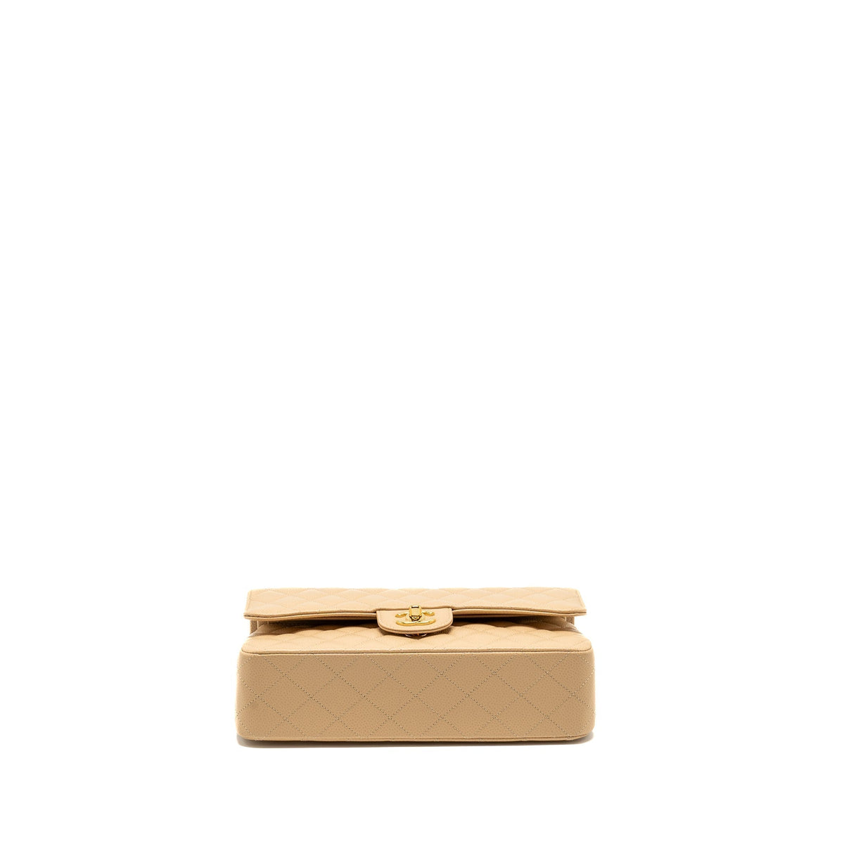 CHANEL MEDIUM CLASSIC DOUBLE FLAP BAG CAVIAR BEIGE GHW (MICROCHIP)