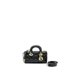 DIOR LADY D-JOY SMALL  BAG LAMBSKIN BLACK LGHW