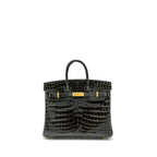 HERMES BIRKIN 25 SHINY CROCODILE NILOTICUS 88 GRAPHITE GHW