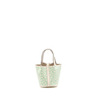 Hermes lucky daisy micro Picotin Swift Nata-vert-Blanc SHW