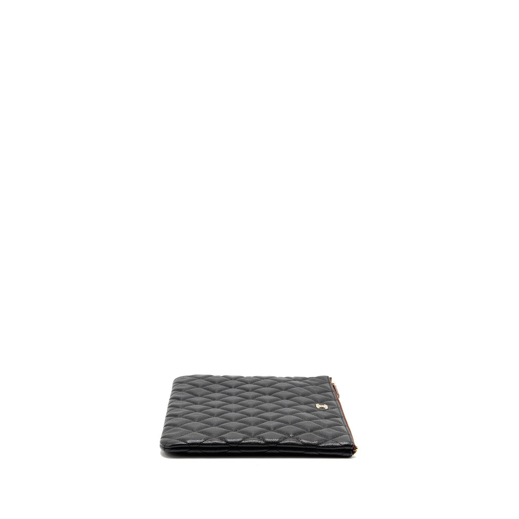 CHANEL CLASSIC O-CASE POUCH/CLUTCH CAVIAR BLACK GHW