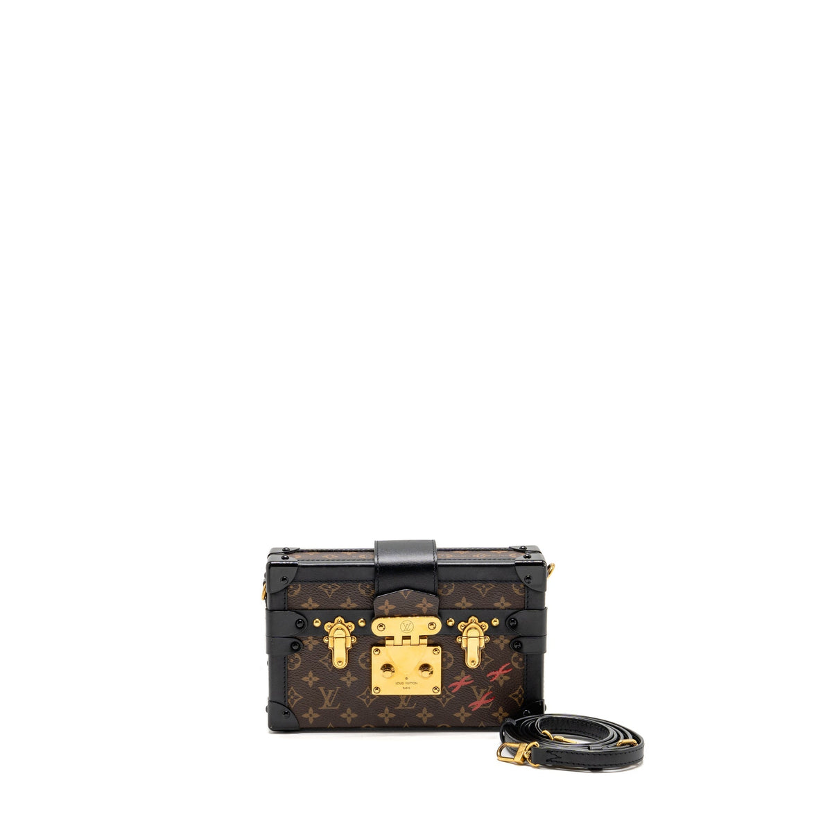 Louis Vuitton Petite Malle Monogram Canvas / Smooth Calfskin Brown / Black GHW