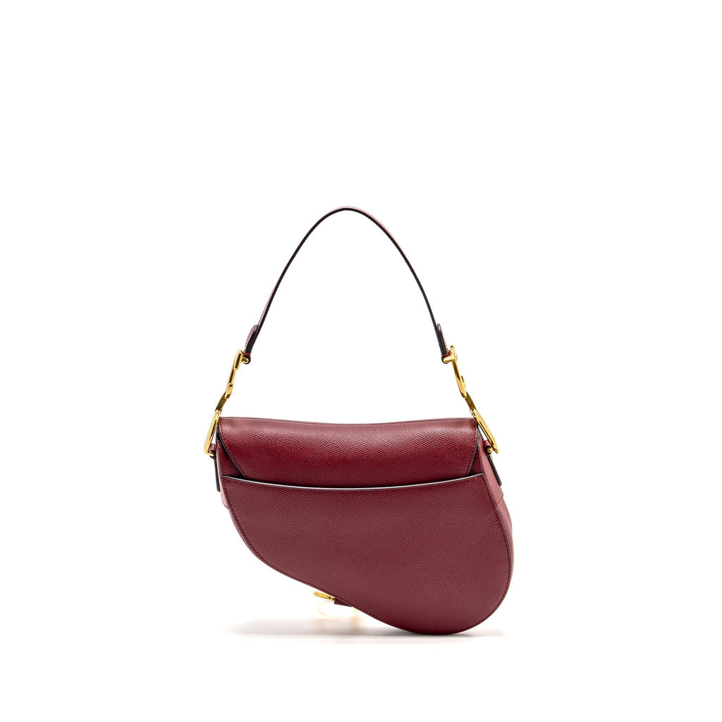 DIOR MEDIUM SADDLE BAG CALFSKIN RED GHW
