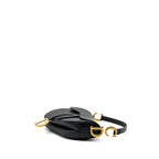 DIOR MEDIUM SADDLE BAG WITH STRAP GRAINED CALFSKIN BLACK GHW