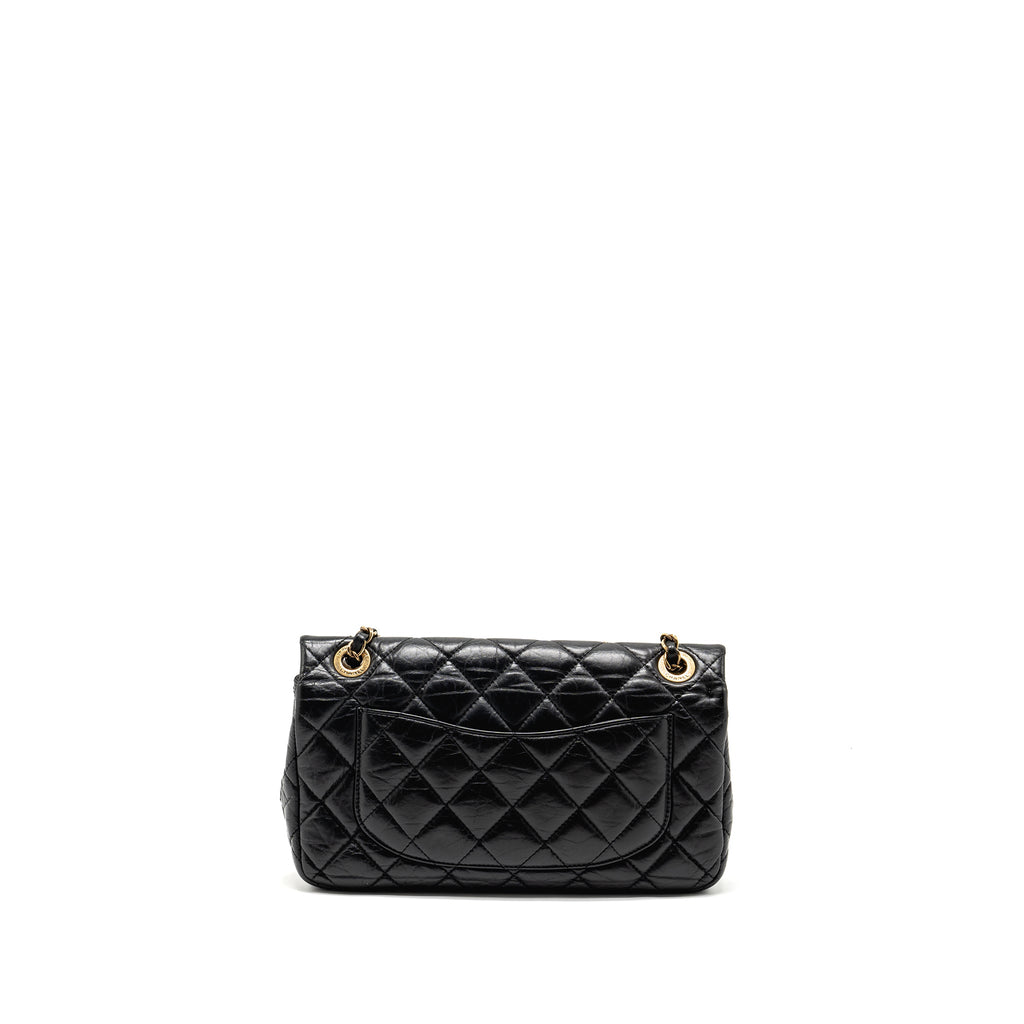 CHANEL MEDALLION QUILTED FLAP BAG AGED CALFSKIN BLACK MULTICOLOUR HARDWARE
