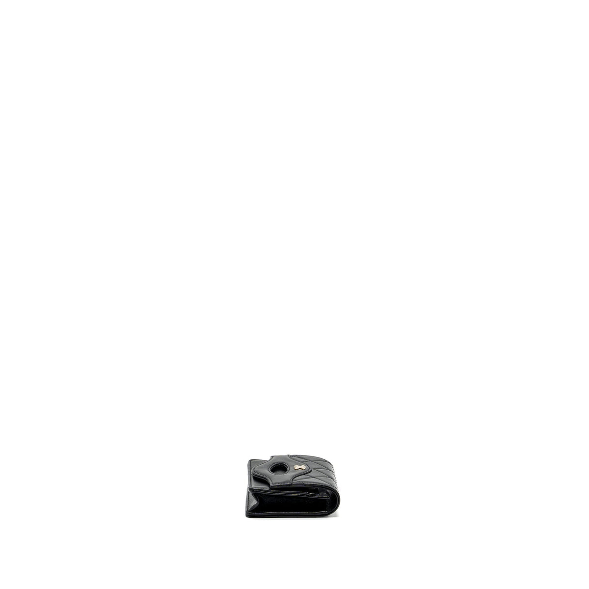 CHANEL 24C 31 CARD HOLDER SHINY CALFSKIN BLACK LGHW (MICROCHIP)