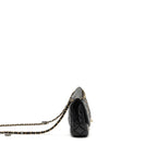 CHANEL MEDALLION QUILTED FLAP BAG AGED CALFSKIN BLACK MULTICOLOUR HARDWARE