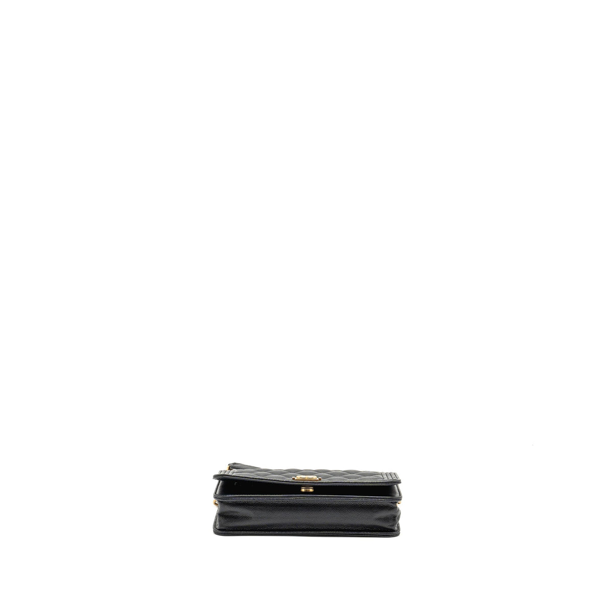 CHANEL BOY WALLET ON CHAIN CAVIAR BLACK GHW