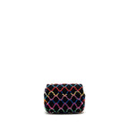 CHANEL 22S PEARL CRUSH MINI SQUARE FLAP BAG FABRIC / TWEED BLACK / MULTICOLOR GHW (MICROCHIP)