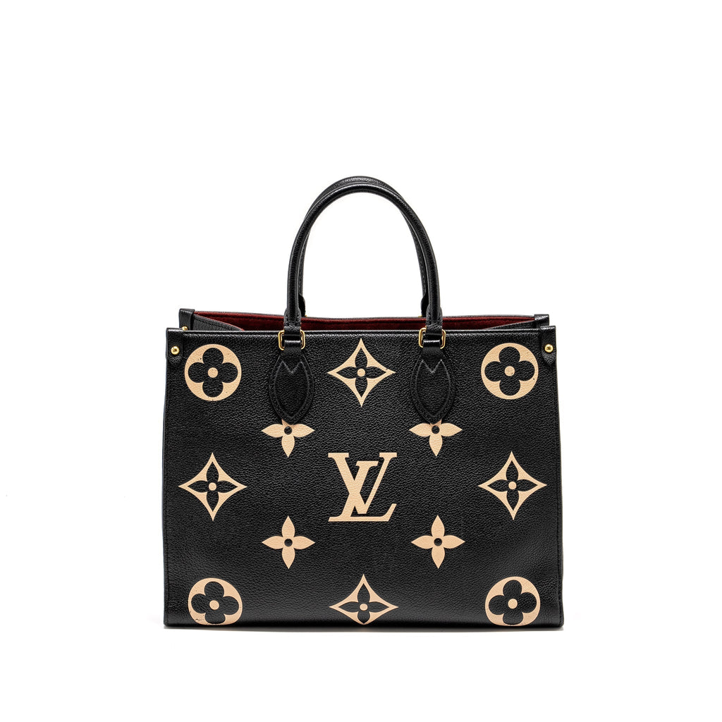 LOUIS VUITTON ONTHEGO MM BICOLOUR MONOGRAM EMPREINTE BLACK / BEIGE GHW