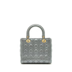 DIOR MEDIUM LADY DIOR LAMBSKIN SILVER LGHW