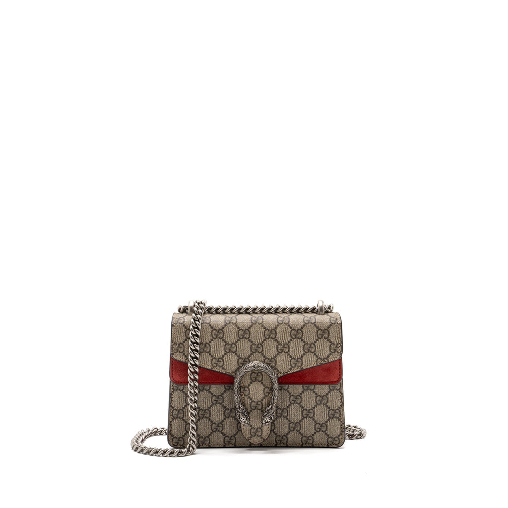 GUCCI DIONYSUS GG SUPREME MINI BAG RED SHW