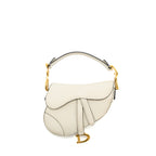 DIOR MINI SADDLE BAG CALFSKIN WHITE BRUSHED GHW