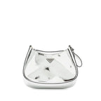 PRADA BORSA A SPALLA CLEO PELLE SPAZZOLATO LEATHER ARGENTO SHW