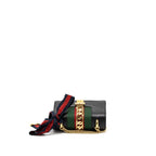 GUCCI MINI SYLVIE CHAIN BAG CALFSKIN BLACK GHW
