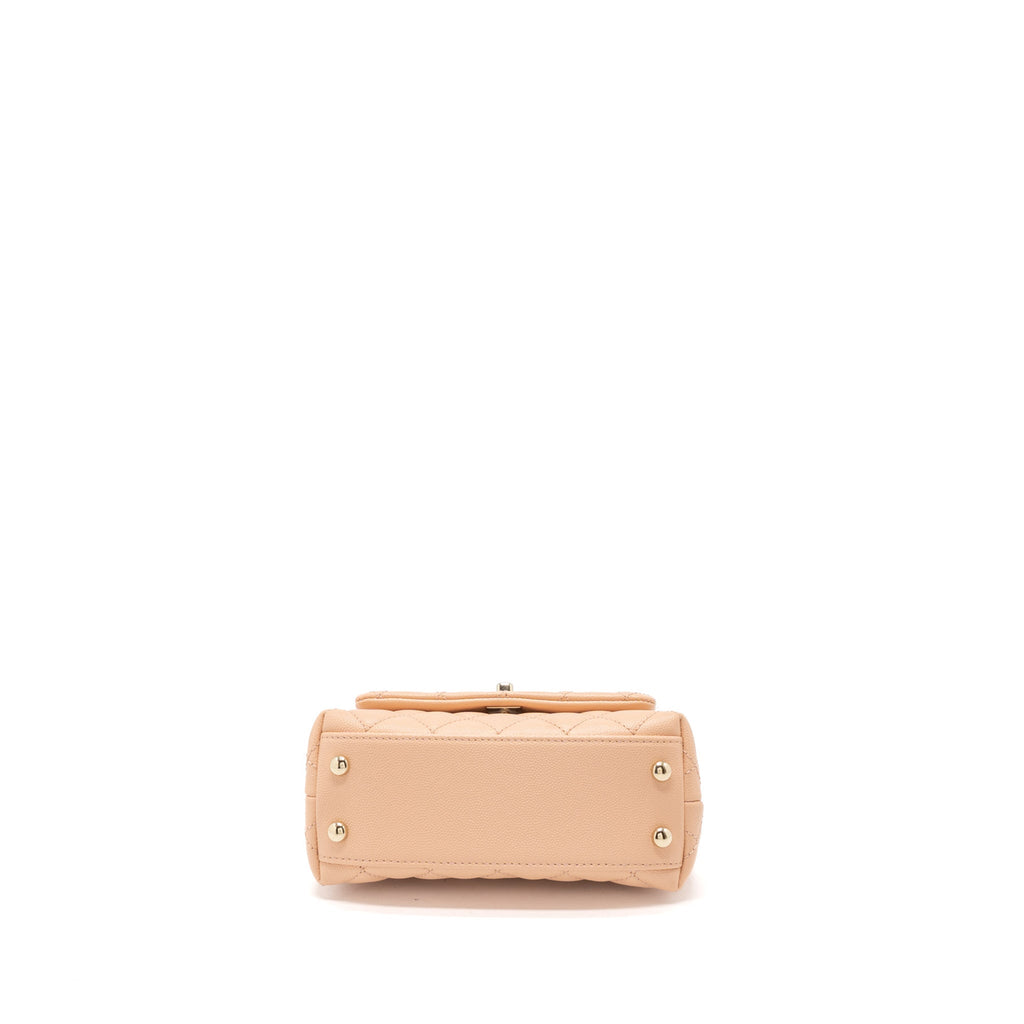 CHANEL MINI COCO HANDLE BAG CAVIAR LIGHT PINK LGHW