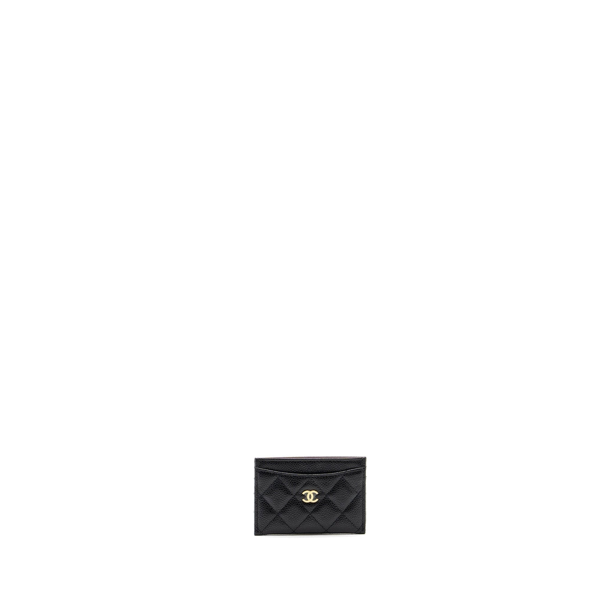 CHANEL CLASSIC CARD HOLDER CAVIAR BLACK GHW (MICROCHIP)