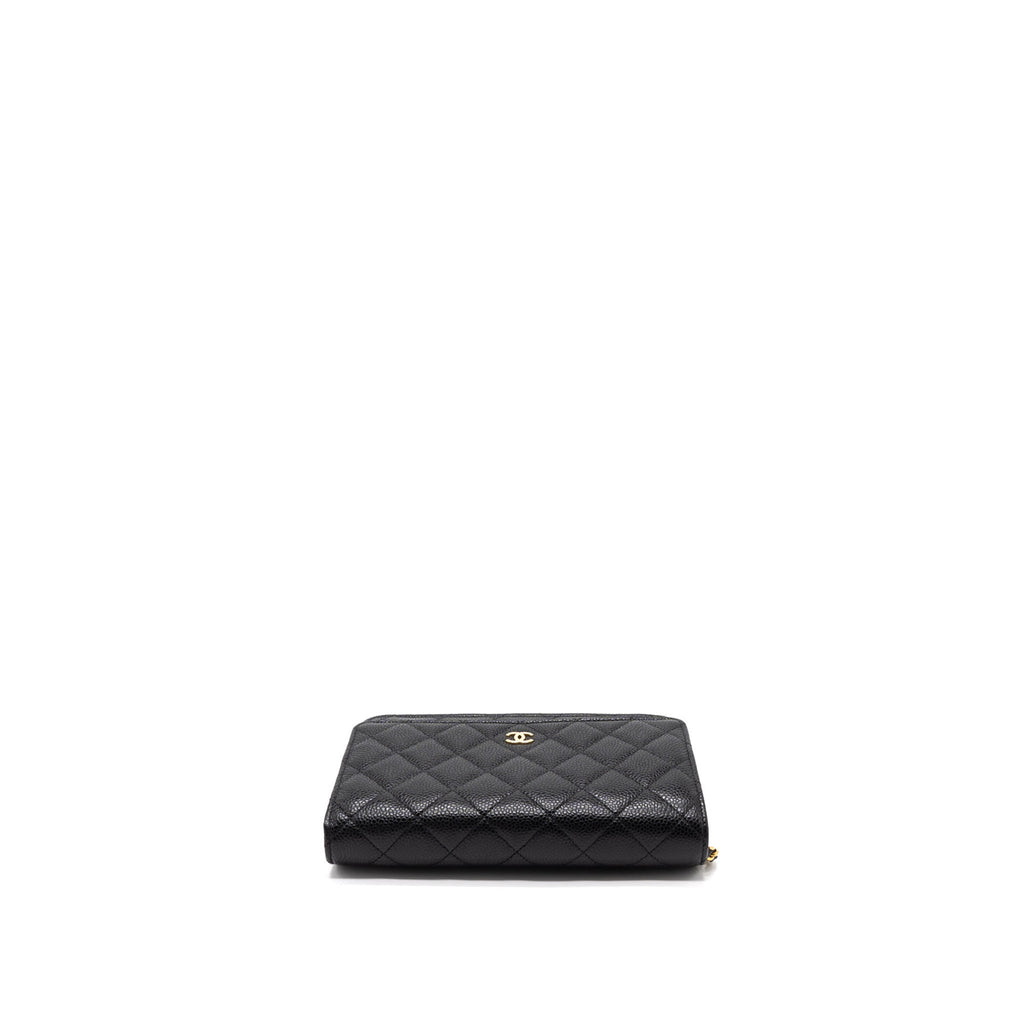 CHANEL CLASSIC WALLET ON CHAIN CAVIAR BLACK GHW (MICROCHIP)