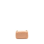 CHANEL PEARL CRUSH MINI RECTANGULAR FLAP BAG LAMBSKIN PINK GHW (MICROCHIP)