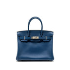 Hermes Birkin 30 Taurillon Novello S4 Deep Blue SHW