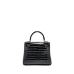HERMES KELLY 25 MATT ALLIGATOR MISSISSIPPIENSIS BLACK SHW