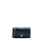 CHANEL MEDIUM CLASSIC DOUBLE FLAP BAG LAMBSKIN DARK BLUE SHW