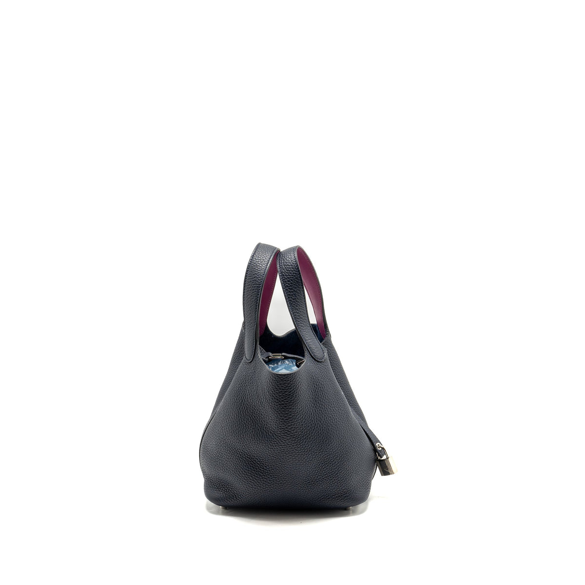 Hermes Picotin 18 lock Bag Clemence Blue Nuit / Rose Pourpre SHW