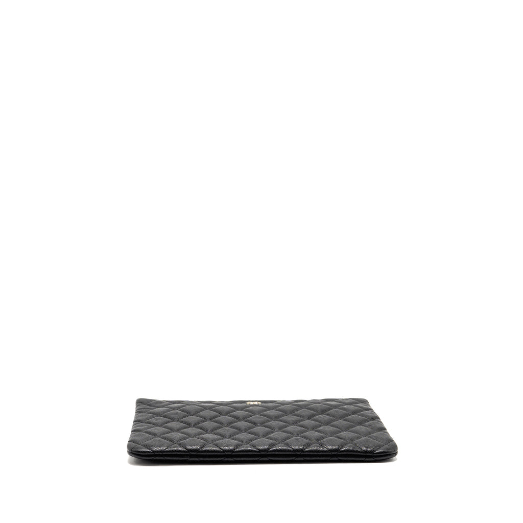 CHANEL CLASSIC O-CASE POUCH/CLUTCH CAVIAR BLACK GHW