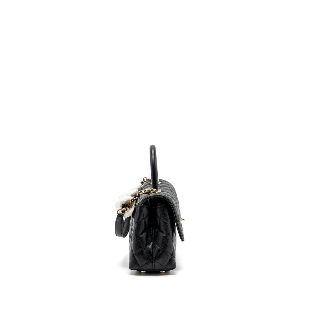 CHANEL SMALL COCO HANDLE CAVIAR BLACK LGHW (MICROCHIP)