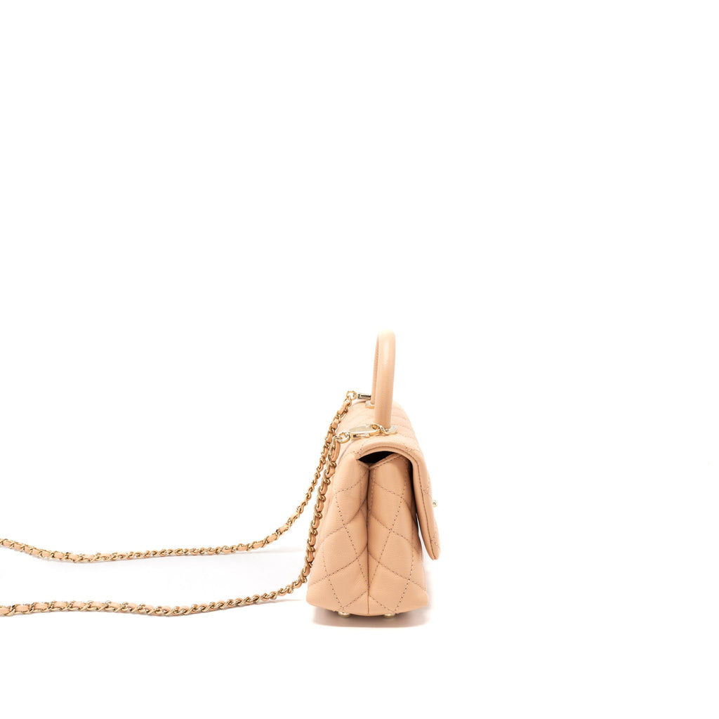 CHANEL MINI COCO HANDLE BAG CAVIAR LIGHT PINK LGHW