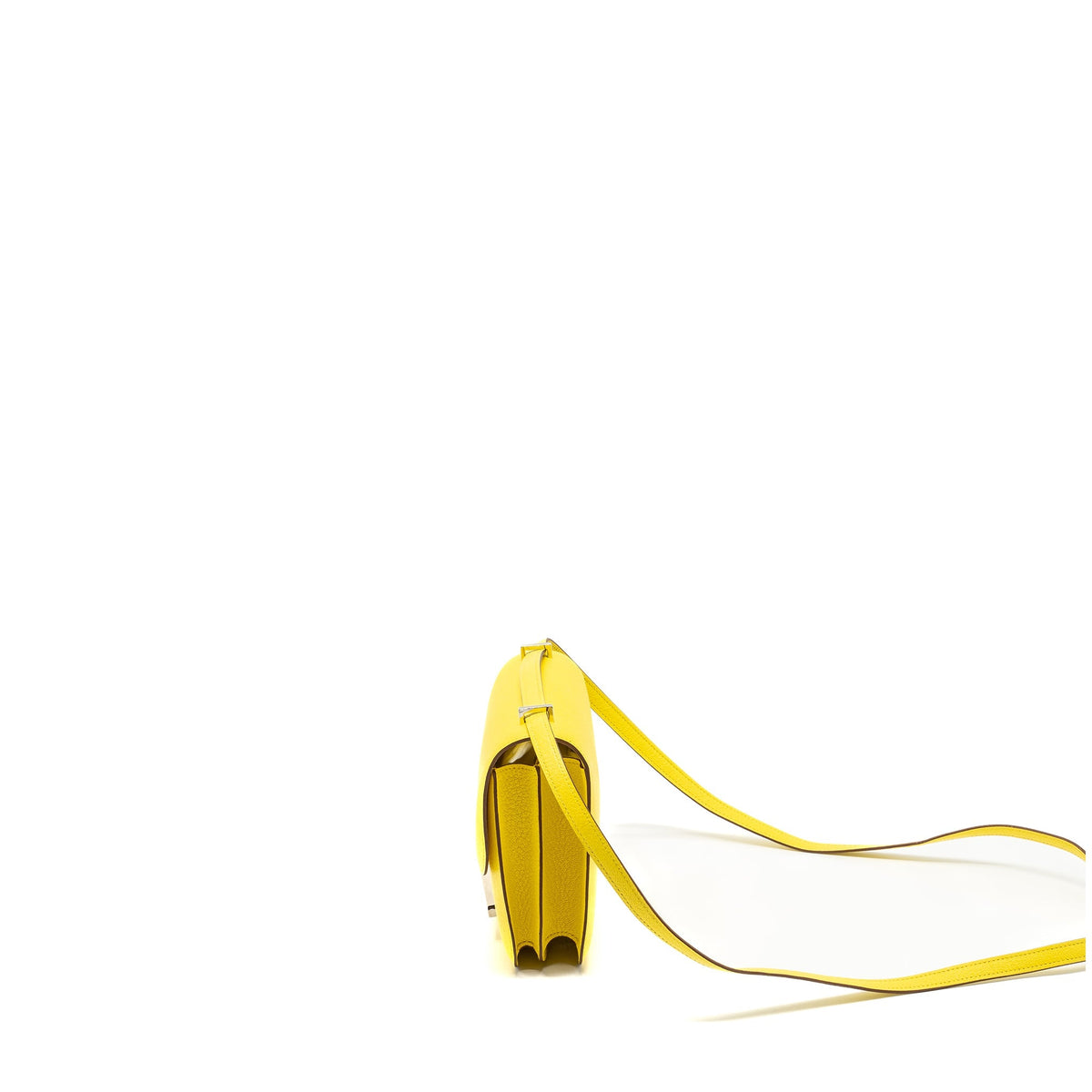 Hermes Mini Constance Chevre Mysore jaune citron SHW