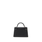 Hermes Mini Kelly II Special Order Epsom Black/Lime SHW