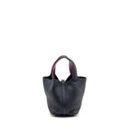 Hermes Picotin 18 lock Bag Clemence Blue Nuit / Rose Pourpre SHW