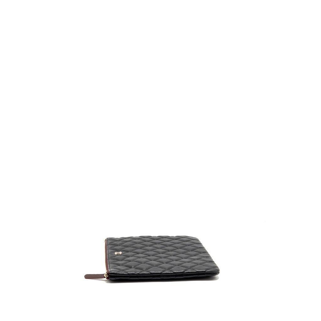 CHANEL CLASSIC O-CASE POUCH/CLUTCH CAVIAR BLACK GHW