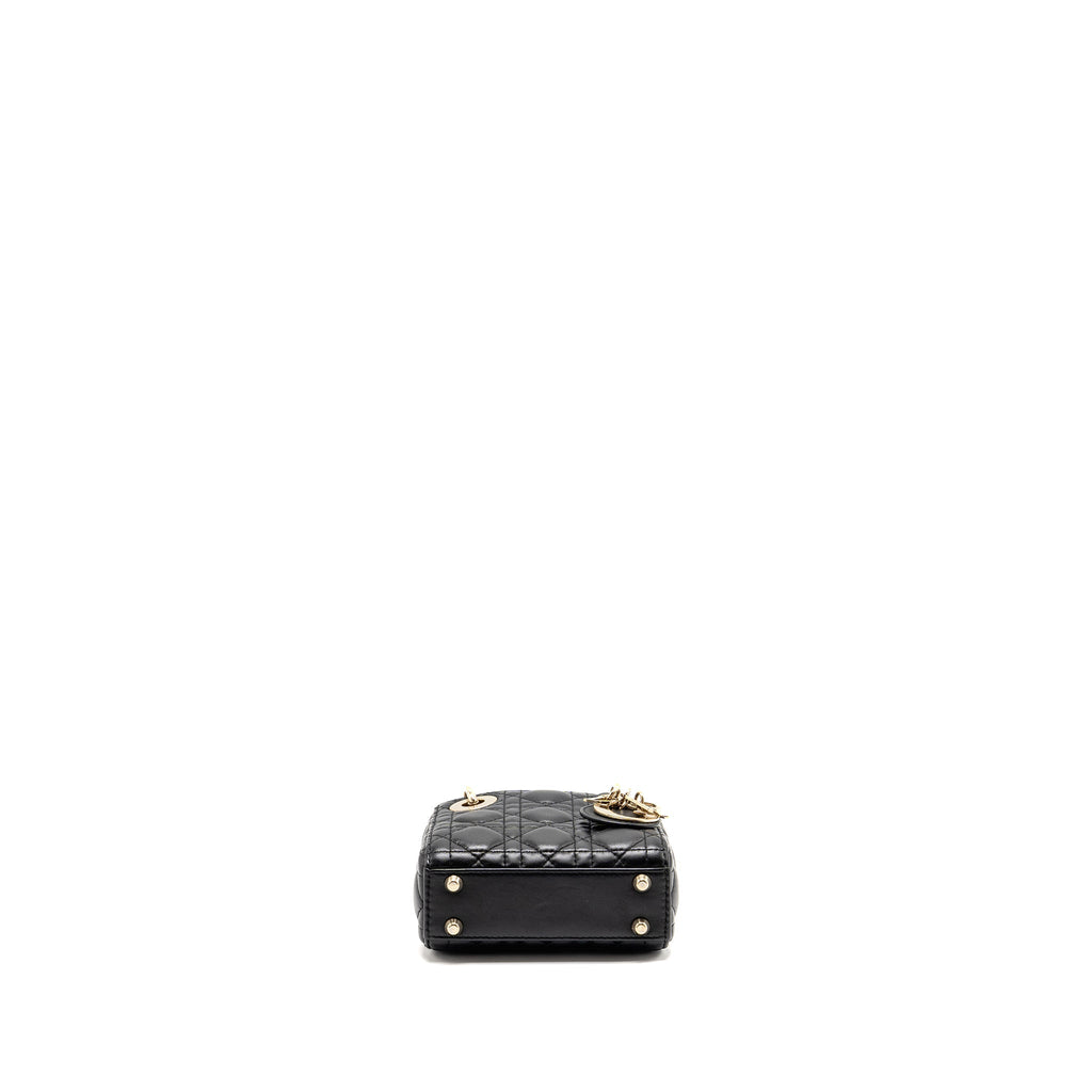 DIOR MICRO LADY DIOR LAMBSKIN BLACK LGHW